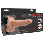 Полый вибрострапон на трусиках с пультом управления Fetish Fantasy 6 Hollow Rechargeable Strap-on with Balls, 17,5 х 5 см