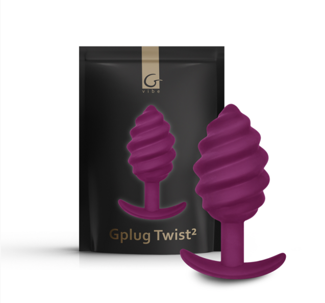 Витая силиконовая анальная пробка Gvibe Gplug Twist 2, 10.5х3.9 см