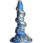 Фаллоимитатор Кракен Creature Cocks Lord Kraken Tentacled Silicone Dildo, 21.1 х 5.1 см (синий с золотым)
