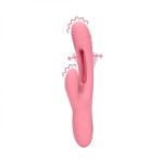 Вибратор-кролик с язычком Loveline Flapping Pink, 3 мотора, 13,6 х 3,5 см