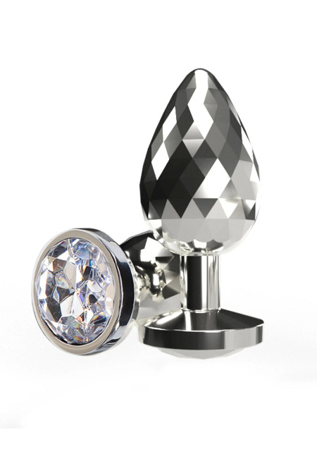 Металлическая анальная пробка Toy Joy Disco Diamond Plug, прозрачный кристалл