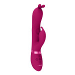 Вибратор-кролик Vive Gada Pink для точек U, G, A и клитора, 3 мотора, 22,8 х 3,1 см