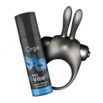 Набор Orgie Vibe! Bunny Orgie: жидкий вибратор средней интенсивности и эрекционное виброкольцо