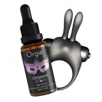 Набор ORGASMIC BUNNY Orgie эрекционное виброкольцо + капли для клитора ORGASM DROPS