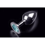 Металическая пробка с камнем Round 252 Large Silver Water Blue